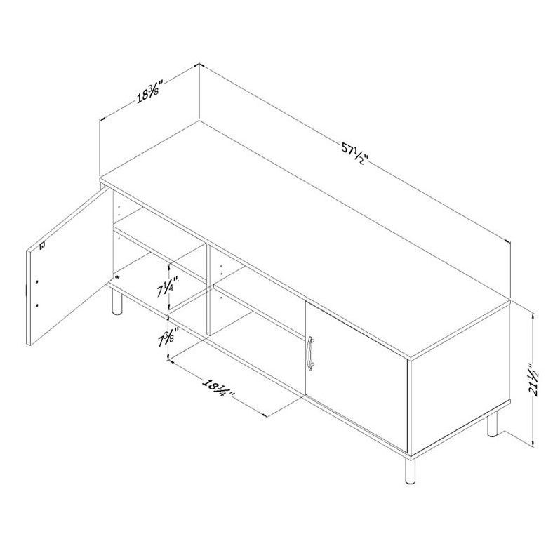 South Shore Renta 2 Door 58'' Wood TV Stand in Black