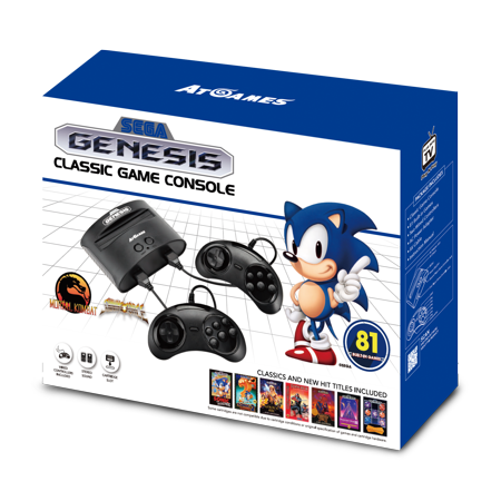 Sega Genesis Classic Game Console With 81 Classic Games Built In Black Fb8280c - 