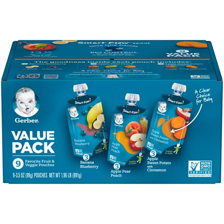 Gerber Pack - Gerber Favorite Fruit & Veggie Pouches Value Pack 9-3.5 oz. Pouches