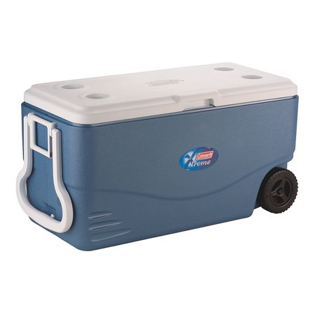 - Coleman 100-Quart Xtreme 5-Day Heavy-Duty Cooler with Wheels, Blue