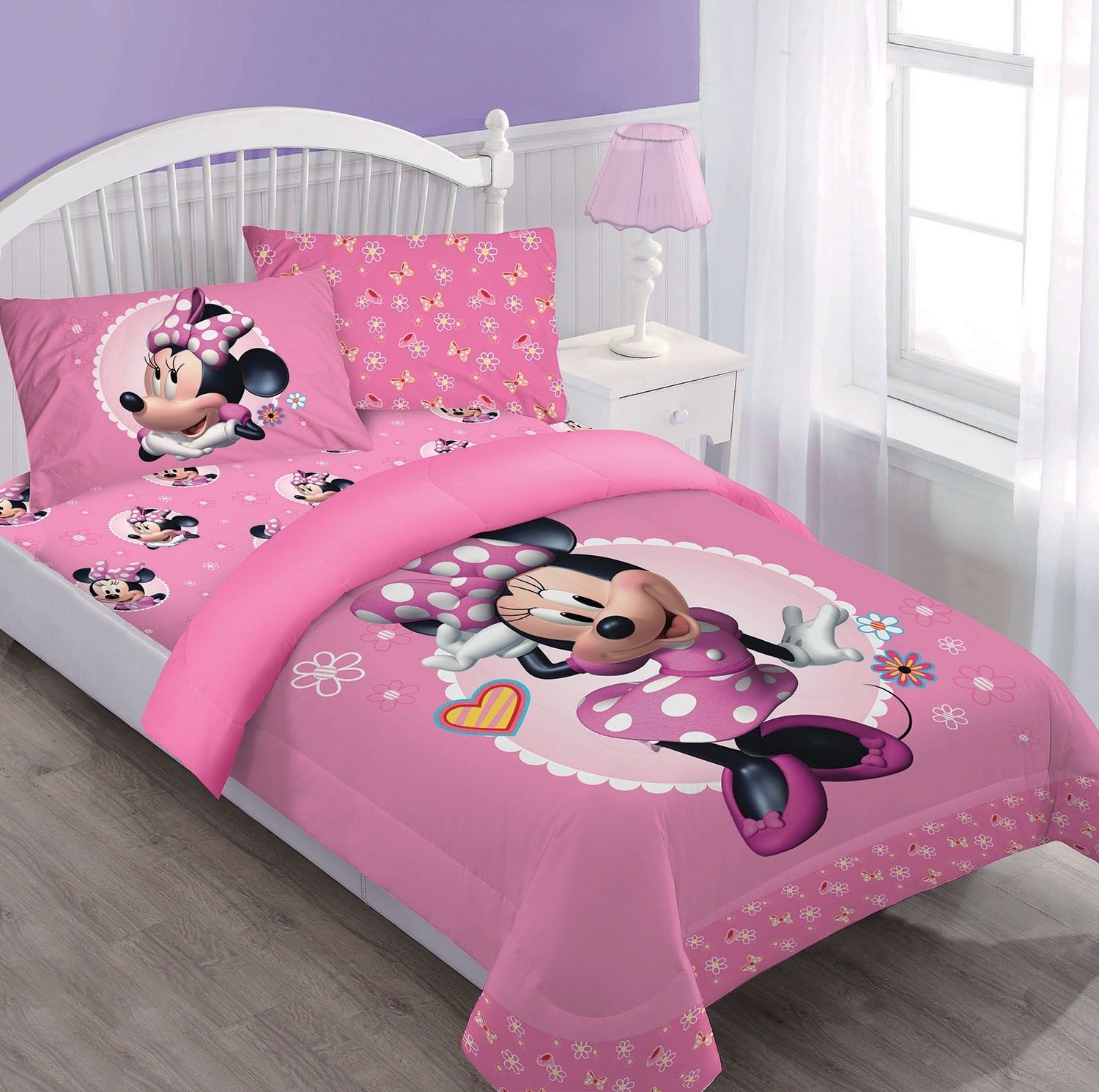 Disney Minnie Mouse 8pcs Comforter Set In A Bag Twin Full Queen