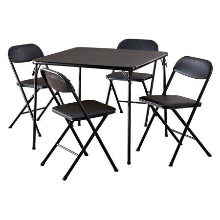 Cosco 5 Piece Card Table Set Black Cosco 5 Piece Card Table Set Black