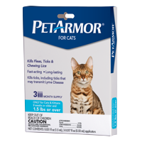 PetArmor Flea & Tick Prevention for Cats (Over 1.5 Pounds), 3 Treatments