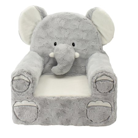 Sweet Seats Adorable Elephant Children's Chair, Standard Size, Machine Washable Removable Cover, 13"L x 18"W x 19"H