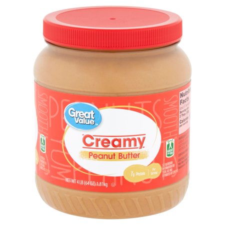 Great Value Creamy Peanut Butter, 64 oz (Best Peanut Butter For Kids)