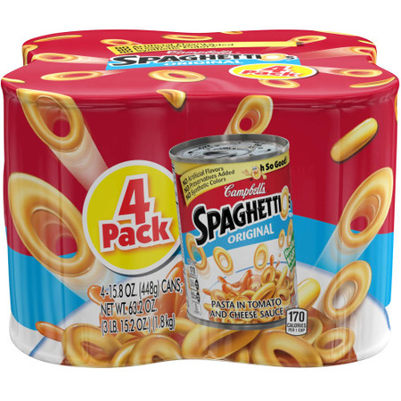 (2 Pack) Campbell's SpaghettiOs Original, 15.8 oz, 4 (Best Low Sodium Restaurant Meals)