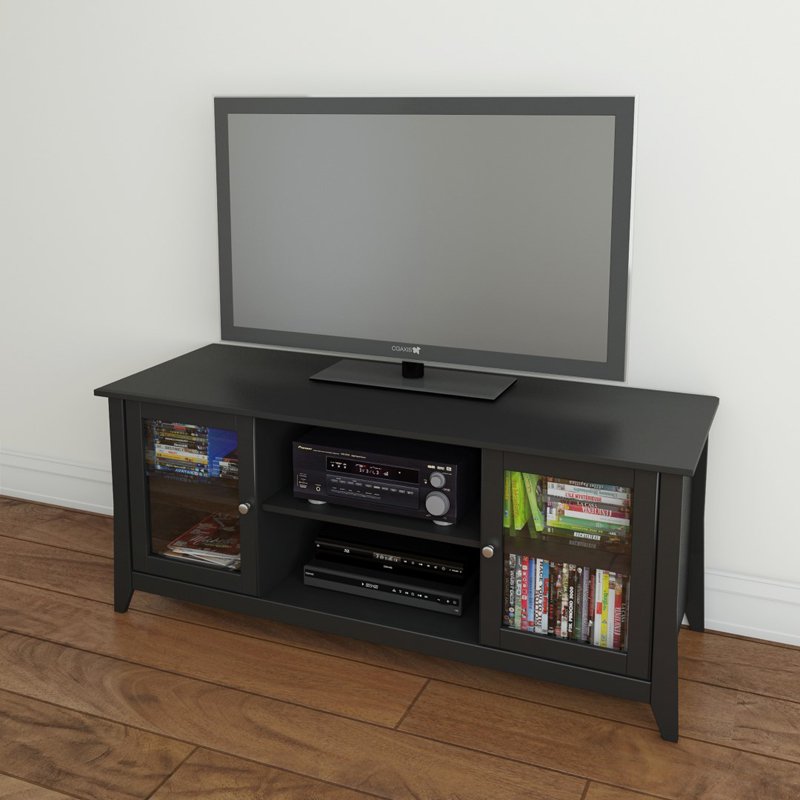 Megalak Finition Tuxedo 58 in. Center Channel TV Console - Black