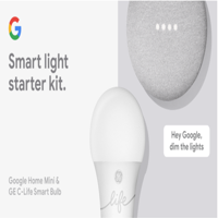 Google Smart Light Starter Kit - Google Home Mini and GE C-Life Smart Light Bulb