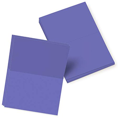 Gold Holiday Photo Card Bright Color Folding Greeting Cards | 4.5” x 6” Inches When Folded in Half | 50 Sheets Per Pack | Ultra Grape ()