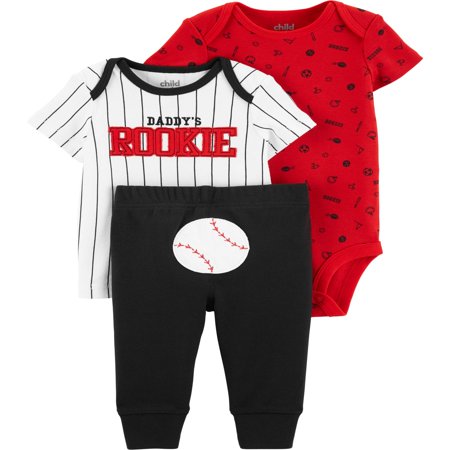 Short Sleeve T-Shirt, Bodysuit, and Pants, 3 Piece Outfit Set (Baby (Best Baby Boy Rooms)