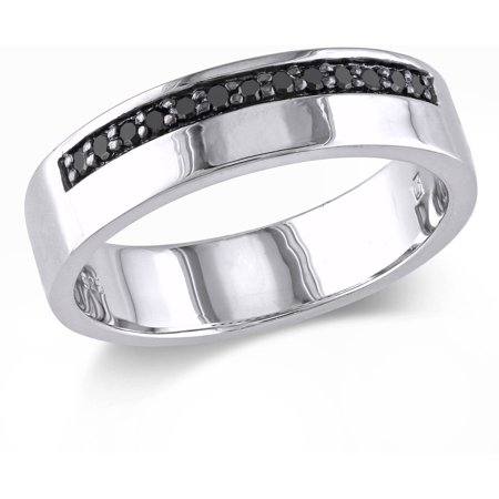 Ultra Diamonds Anniversary Ring - Men's 1/5 Carat T.W. Black Diamond Sterling Silver Anniversary Ring