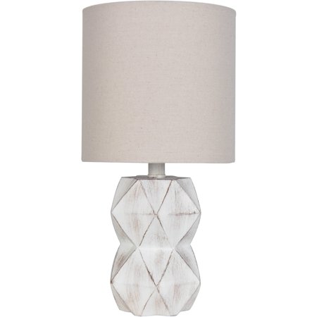 Better Homes & Gardens White Wash Faceted Faux Wood Table (Best Side Table Lamps)