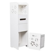 Bathroom Storage Cabinets Ktaxon Slim Bathroom Storage Cabinet Toilet Floor Standing Narrow Cupboard Shelf White
