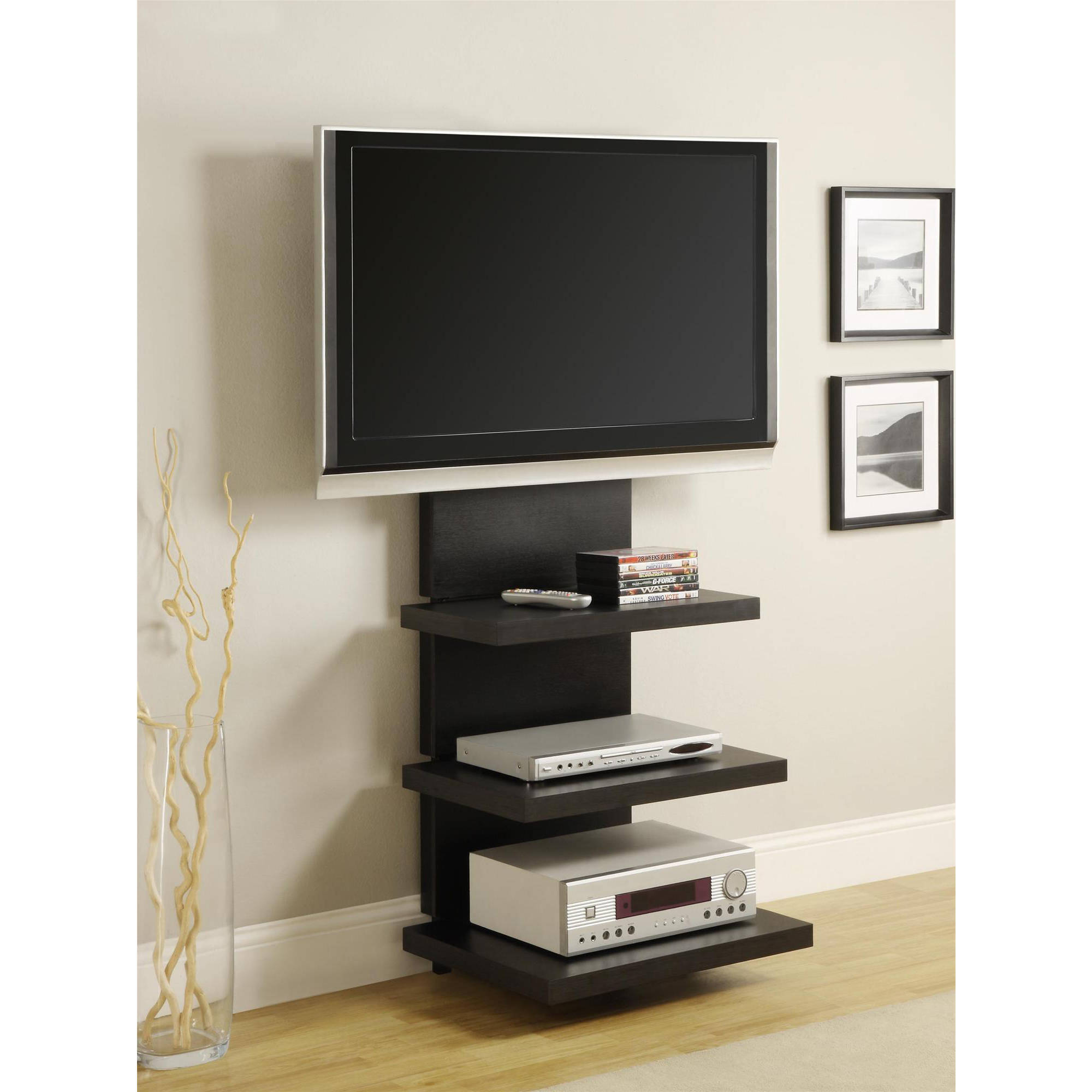 Altra Wall Mount TV Stand with 3 Shelves, for TVs up to 60''