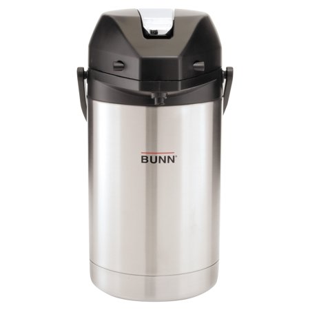 Stainless Steel Lever Airpot - BUNN 2.5 Liter Lever Action Airpot, Stainless Steel