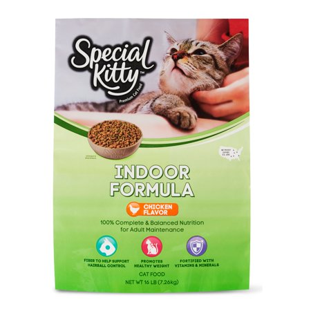- Special Kitty Indoor Formula with Chicken Flavor Dry Cat Food, 16 lb