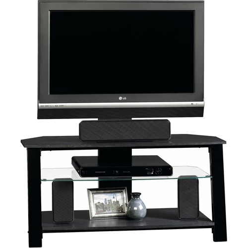 Sauder Beginnings Black Panel TV Stand with Mount for TVs up to 42''