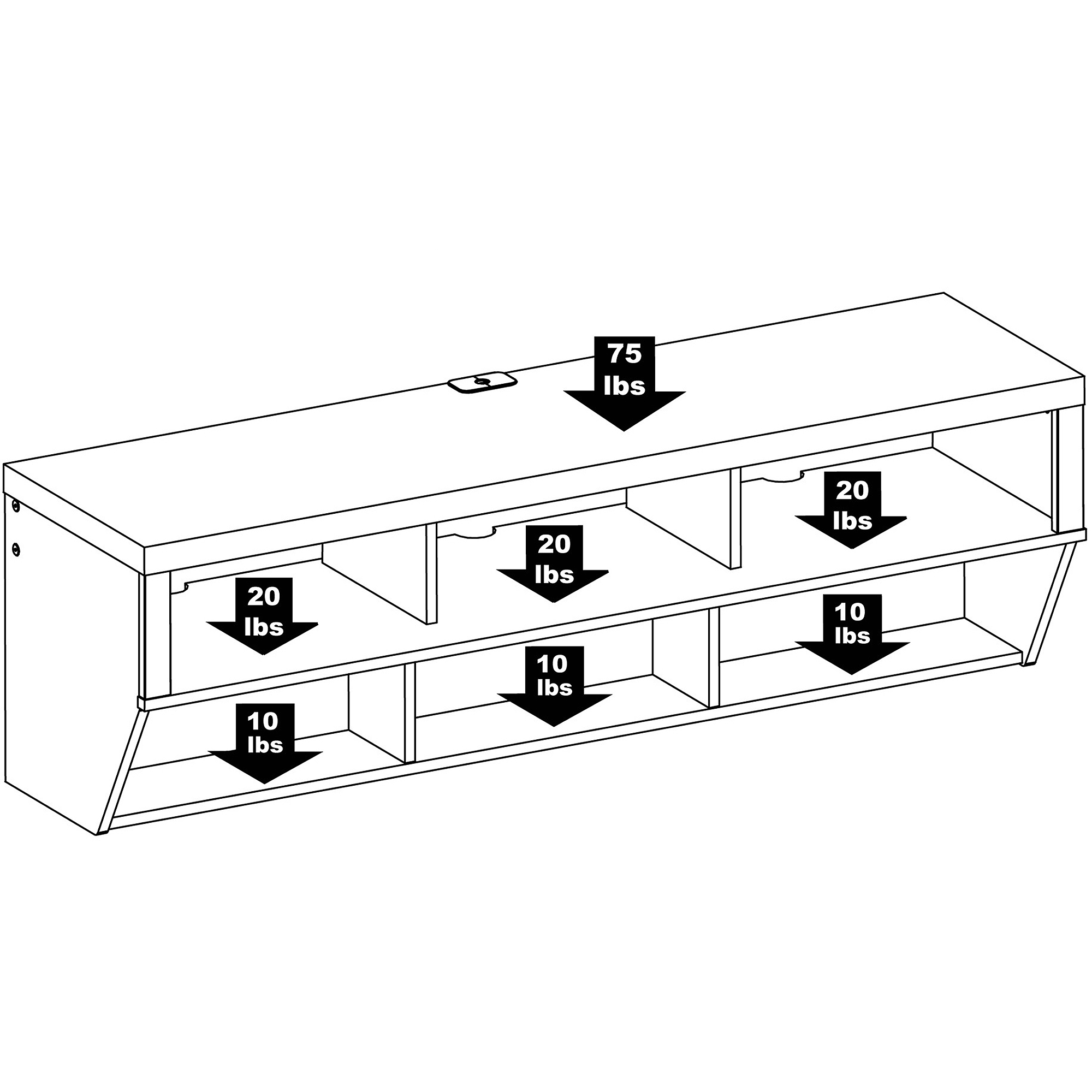 Series 9 Designer Collection 58'' Wall-Mounted AV Console