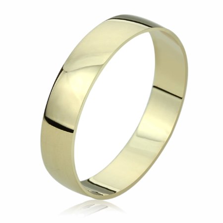 - 14K Yellow Gold Wedding Band 5mm Domed Classy Plain Ring