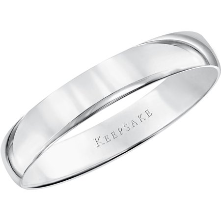 - Keepsake 10kt White Gold Comfort Fit Wedding Band, 4mm