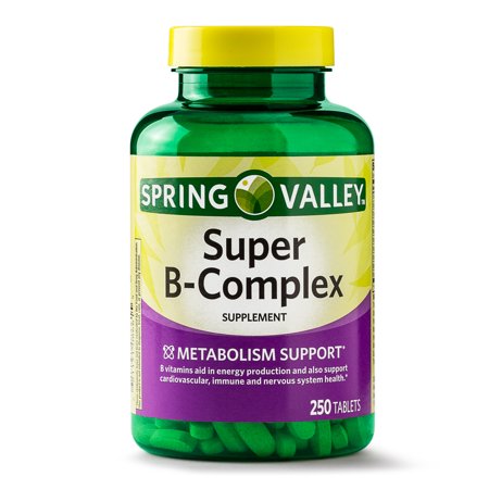 Spring Valley Super B-Complex Tablets, 250 Ct (The Best Vitamin B Complex)