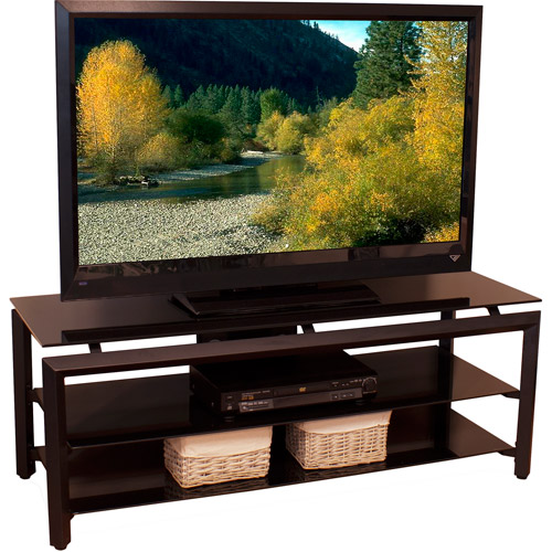 TechCraft TV Stand, Metal and Black Glass for TVs up to 52''