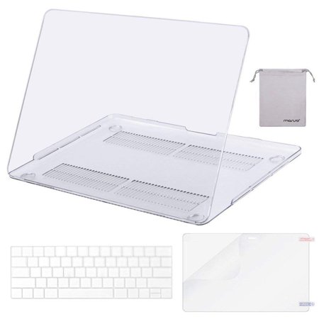 Mosiso MacBook Pro 13 Case 2018 2017 & 2016 Release A1706/A1708/A1989, Plastic Hard Case Shell with Keyboard Cover with Screen Protector with Storage Bag for Newest MacBook Pro 13 Inch, Crystal (Best Keyboard Protector For Macbook Pro 2019)