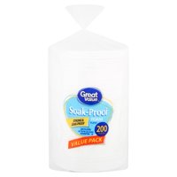 Great Value Soak-Proof Foam Lunch Plates, 8 5/8", 200 Count