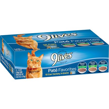 (12 Pack) 9Lives Pate Favorites Variety Pack Wet Cat Food, 5.5 oz. (Best Of Wet Wet Wet)