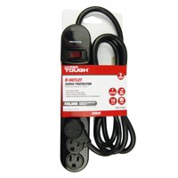 Hyper Tough 6 Outlet 6ft Surge With Glossy Black