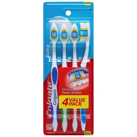 (2 pack) Colgate Extra Clean Full Head Toothbrush, Medium, 4 (Best Toothbrush For Braces)