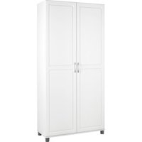 SystemBuild 35.7"W x 15.4"D x 74.3"H Utility Storage Cabinet, White