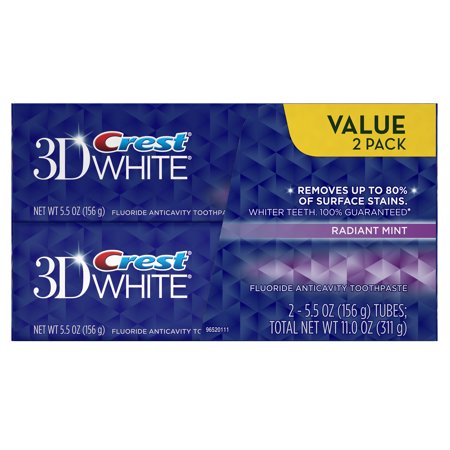 Crest 3D White Radiant Mint Flavor Whitening Toothpaste Twin Pack 11 (Best Natural Whitening Toothpaste)