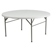 Outdoor Plastic Tables Flash Furniture 60 Round Bi Fold Granite White Plastic Folding Table