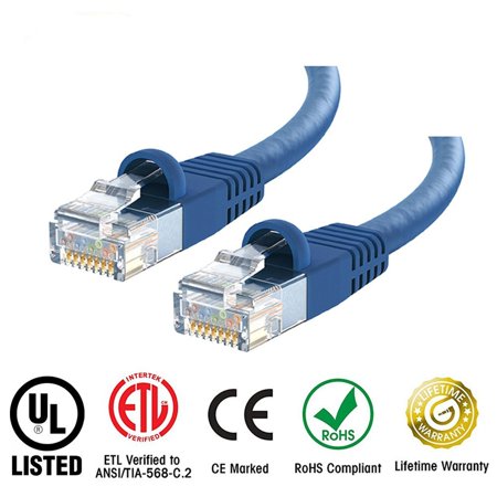 5e Rj 45 Network Patch Huetron™ Cat 5e Ethernet Snagless RJ45 Patch Computer LAN Network Cord Cable (5 ft/BLUE)) ()