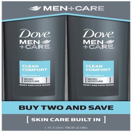 Body Care Collection - Dove Men+Care Body and Face Wash Clean Comfort 18 oz Twin Pack