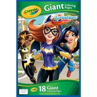 Crayola Giant Coloring Pages featuring DC Girl Superheroes, 18 ct