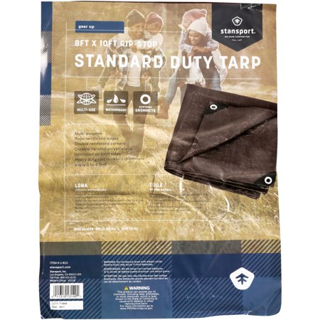 - Stansport U-810 Rip Stop Tarp - 8 Ft X 10 Ft - Brown - Standard Duty