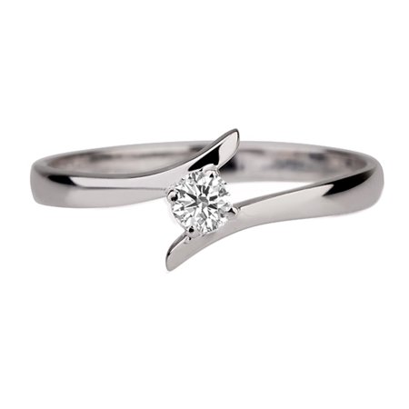 White Gold Engagement Brilliant Ring - Charles & Colvard 14K White Gold Round Brilliant Cut 5mm Moissanite Engagement Ring - size 3-11, 0.50ct DEW