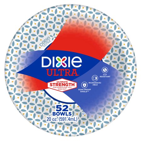 - Dixie Ultra Paper Bowls, 20 oz, 52 Count