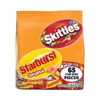 Skittles & Starburst Fruity Candy, Fun Size Variety Mix Bag, 31.9 Oz