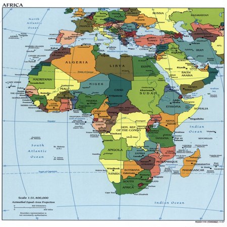 Map Of Africa Showing National Boundaries History - Walmart.com