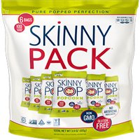 (2 pack) SkinnyPop Popcorn SkinnyPack, Original, 6 Count, 100 Calorie Bags