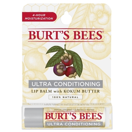 Burt's Bees 100% Natural Moisturizing Lip Balm, Ultra Conditioning with Kokum Butter, 1 Tube in Blister
