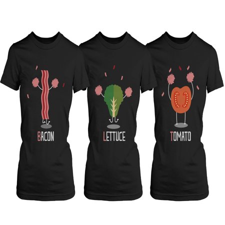 Cheerleading BLT Bacon, Lettuce and Tomato Trio Friends T-shirts - BFF