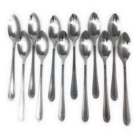 Wedgwood Stainless Steel Spoon - Handi-Ware Every Day Basic+ Mirror Polish Stainless Steel Cutlery Value Pack (12, Dinner Spoon)