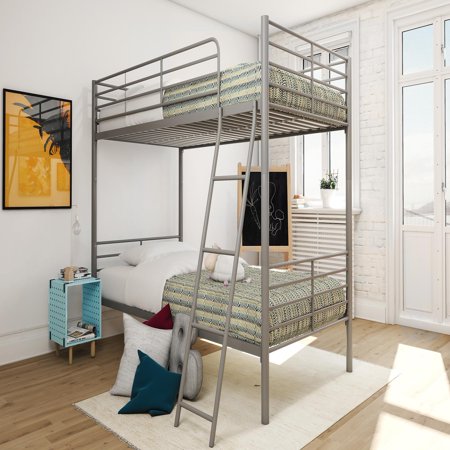 Mainstays Twin Over Twin Convertible Metal Bunk Bed ...
