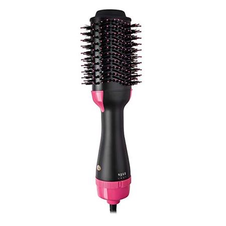 One Step Hair Dryer and Volumizer, Oval Blower Hair Dryer Salon Hot Air Paddle Styling Brush Negative Ion Generator Hair Straightener Curler Comb for All Hair (Best Heated Styling Brush)