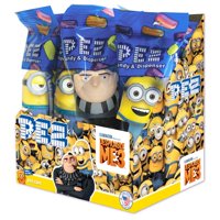 PEZ Candy Despicable Me 3 Assortment, candy dispenser plus 2 rolls of assorted fruit candy, box of 12