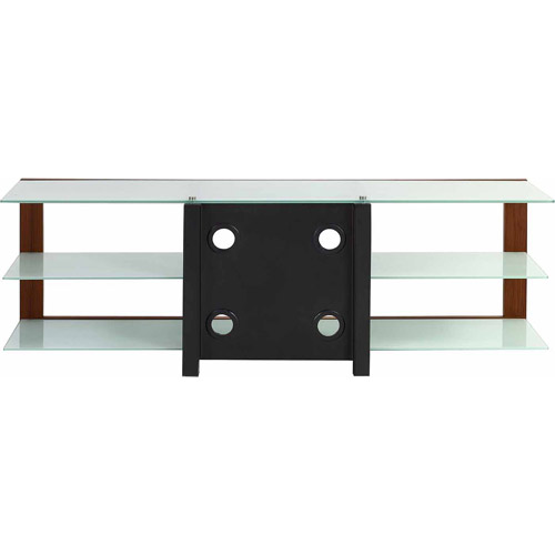 Techni Mobili Frosted Glass and Mahogany TV Stand for LCD TVs up to 65''